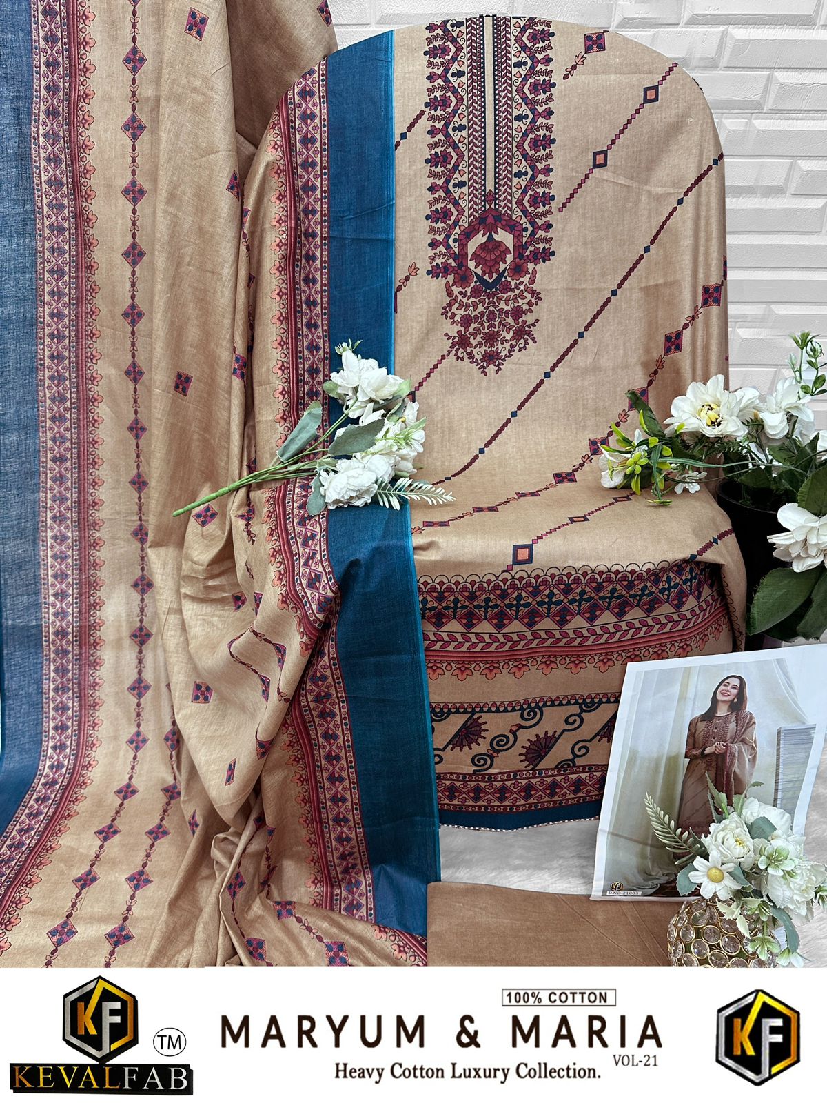 Maryum And Maria Vol 21 Keval Fab Mix Cotton Open Pic Karachi Salwar Suits Supplier India