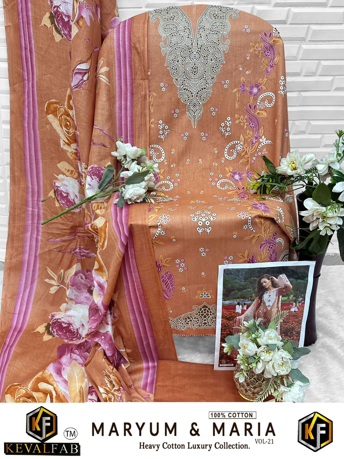 Maryum And Maria Vol 21 Keval Fab Mix Cotton Open Pic Karachi Salwar Suits Supplier India