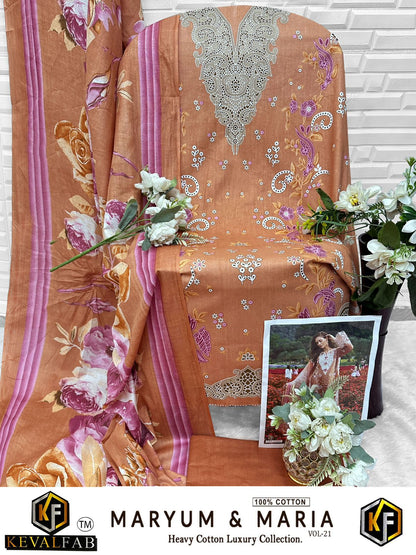 Maryum And Maria Vol 21 Keval Fab Mix Cotton Open Pic Karachi Salwar Suits Supplier India