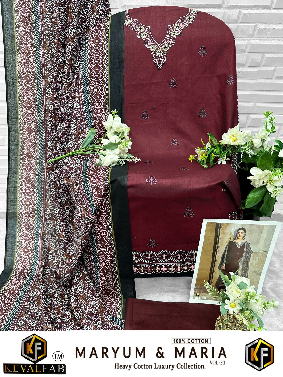Maryum And Maria Vol 21 Keval Fab Mix Cotton Open Pic Karachi Salwar Suits Supplier India