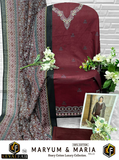 Maryum And Maria Vol 21 Keval Fab Mix Cotton Open Pic Karachi Salwar Suits Supplier India