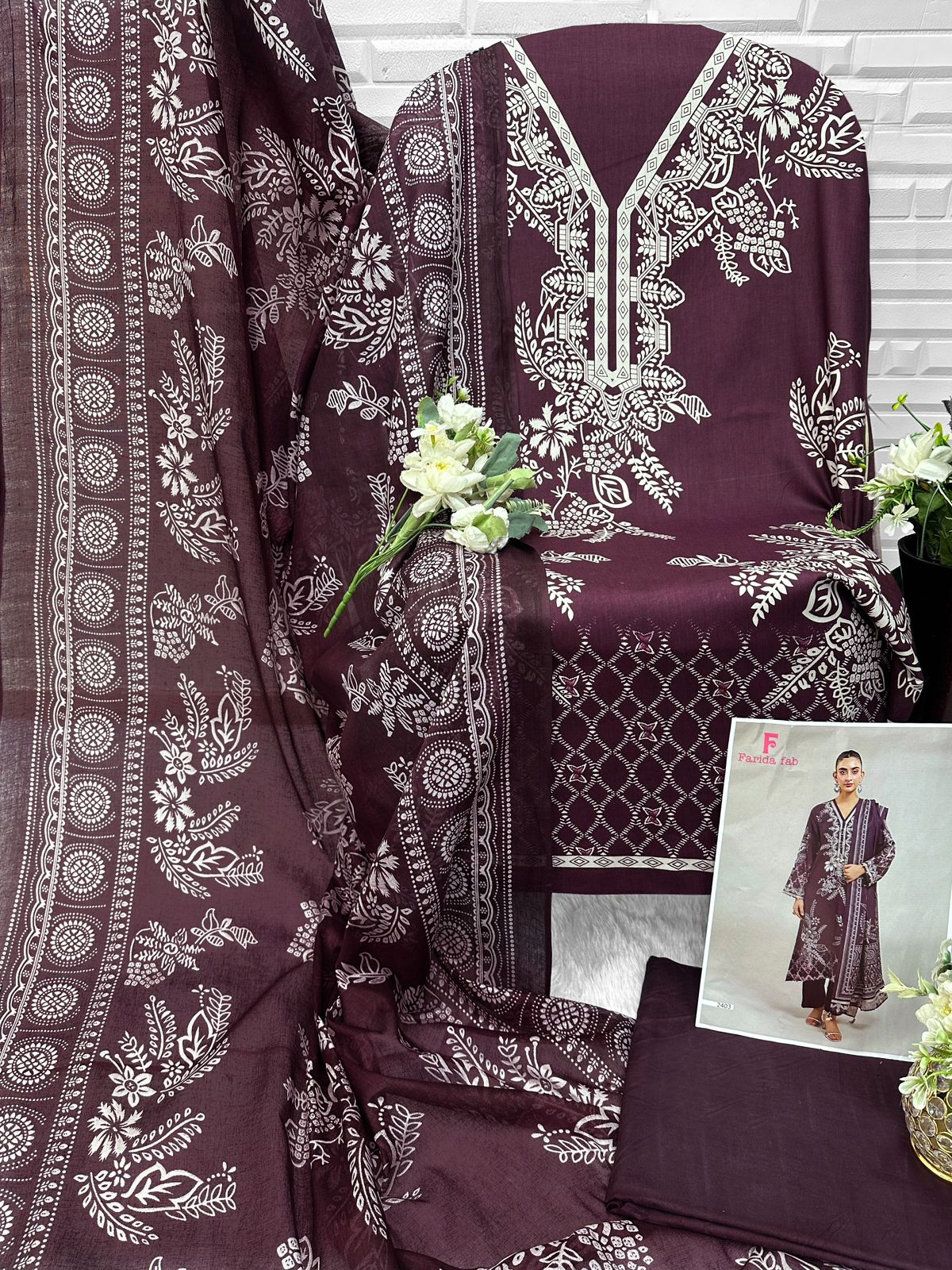 Parian Dream Vol 24 Farida Fab Lawn Cotton Open Pic Karachi Salwar Suits Supplier