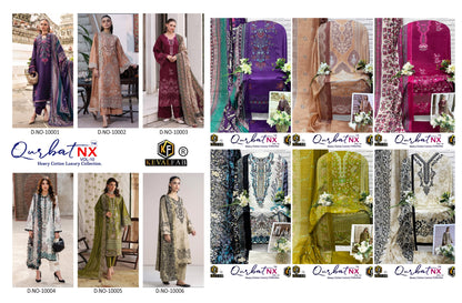 Qurbat Nx Vol 10 Keval Fab Mix Cotton Open pic Karachi Salwar Suits Exporter Gujarat