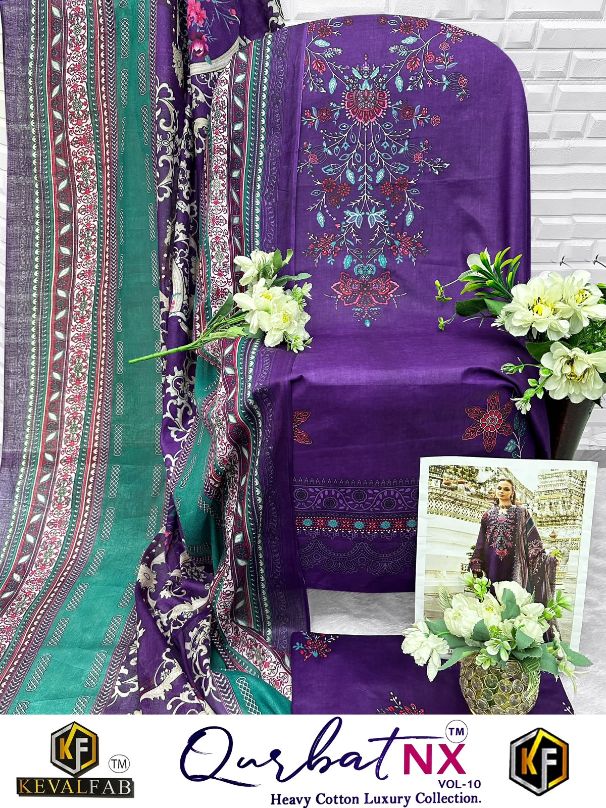 Qurbat Nx Vol 10 Keval Fab Mix Cotton Open pic Karachi Salwar Suits Exporter Gujarat