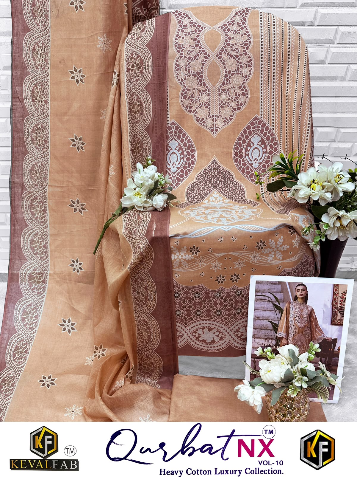 Qurbat Nx Vol 10 Keval Fab Mix Cotton Open pic Karachi Salwar Suits Exporter Gujarat
