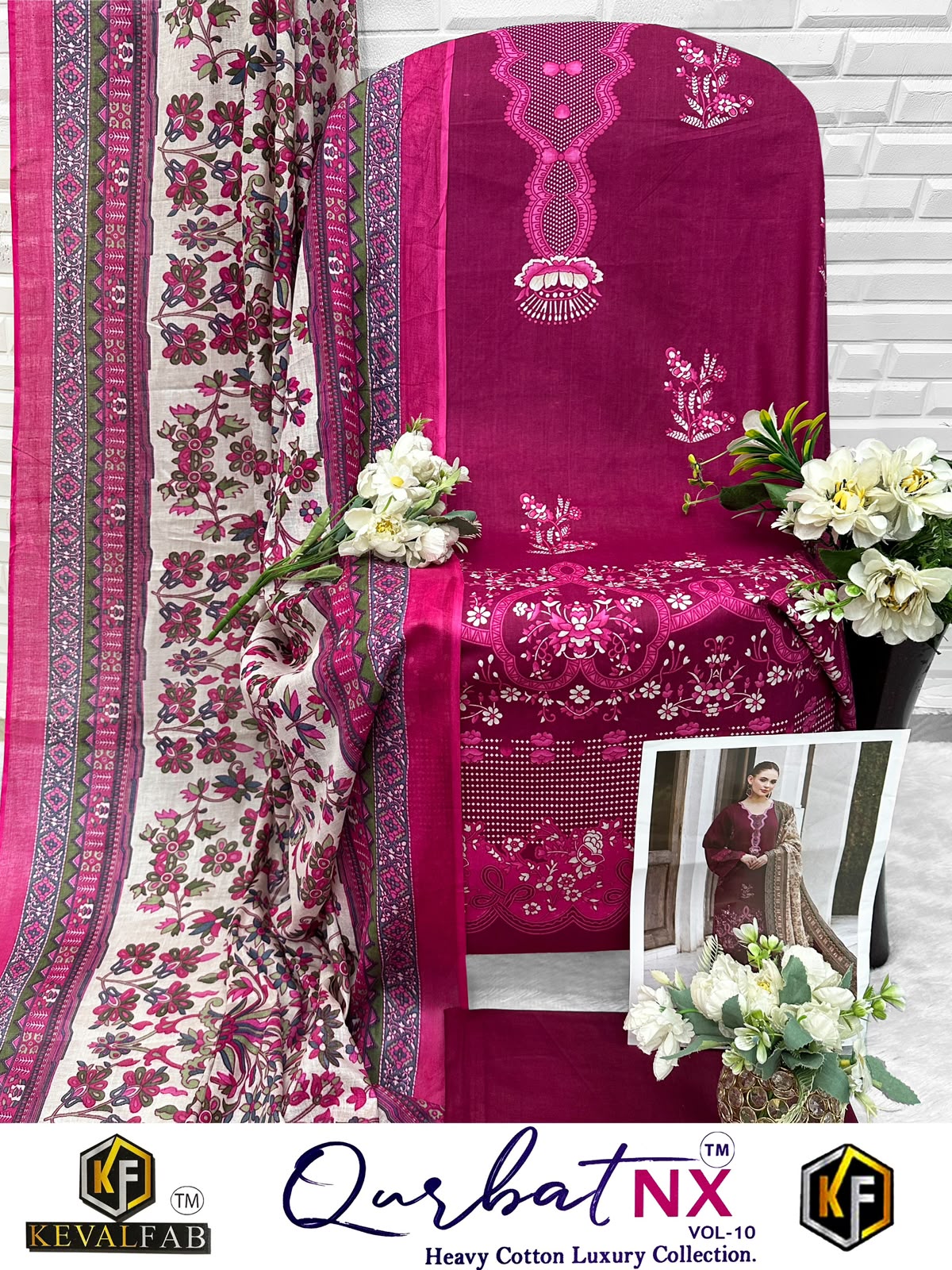 Qurbat Nx Vol 10 Keval Fab Mix Cotton Open pic Karachi Salwar Suits Exporter Gujarat