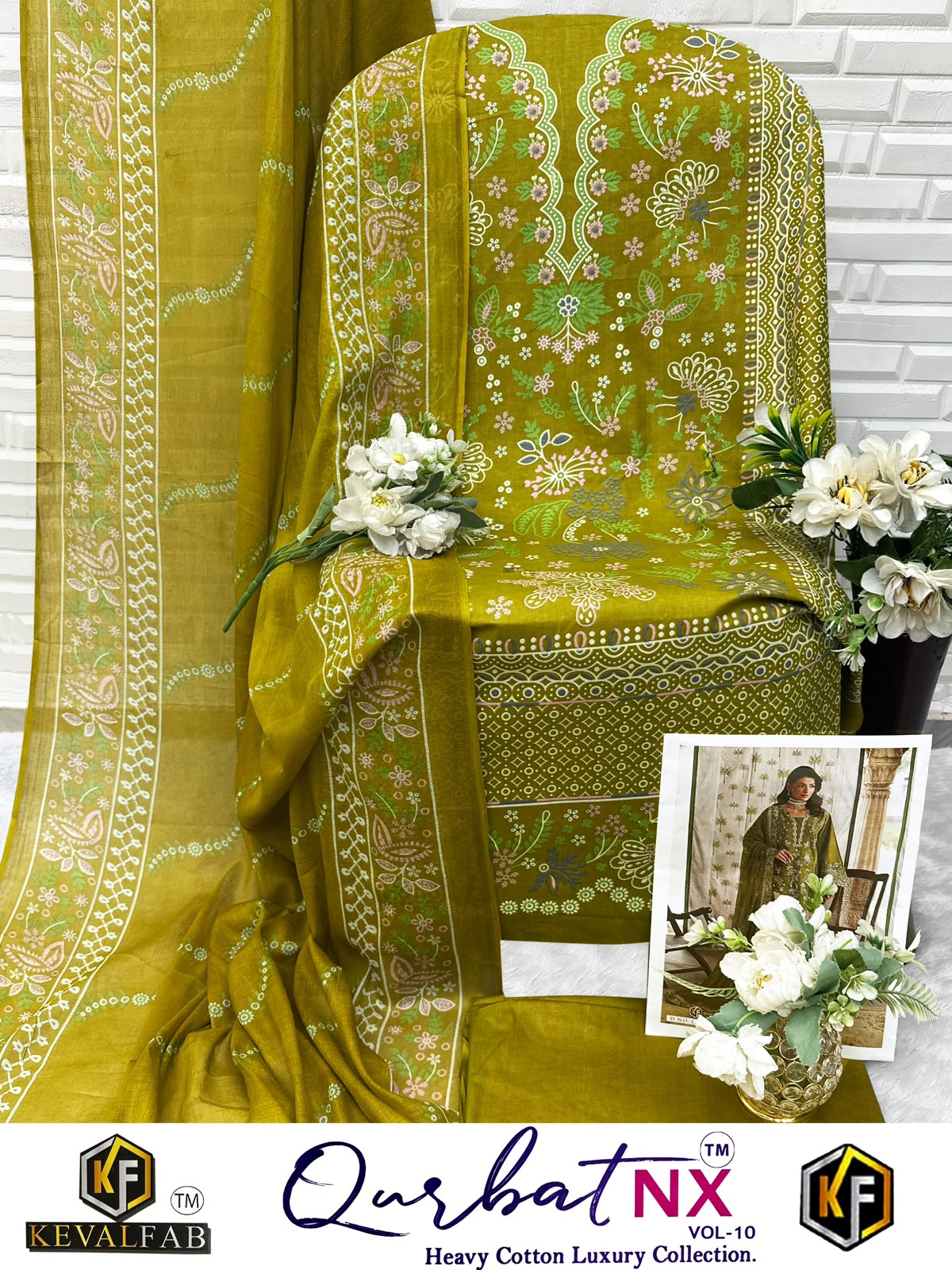 Qurbat Nx Vol 10 Keval Fab Mix Cotton Open pic Karachi Salwar Suits Exporter Gujarat