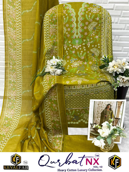 Qurbat Nx Vol 10 Keval Fab Mix Cotton Open pic Karachi Salwar Suits Exporter Gujarat
