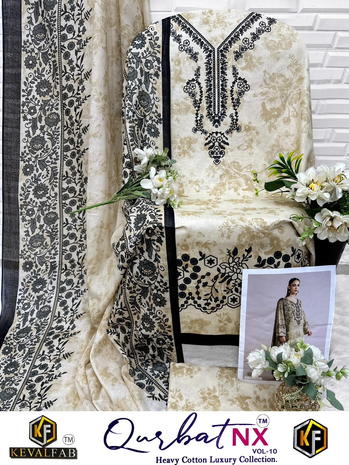Qurbat Nx Vol 10 Keval Fab Mix Cotton Open pic Karachi Salwar Suits Exporter Gujarat