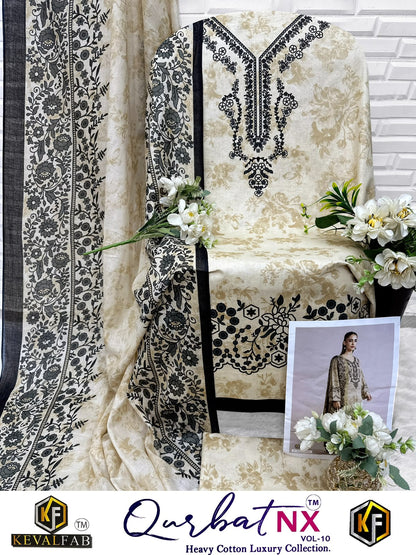 Qurbat Nx Vol 10 Keval Fab Mix Cotton Open pic Karachi Salwar Suits Exporter Gujarat