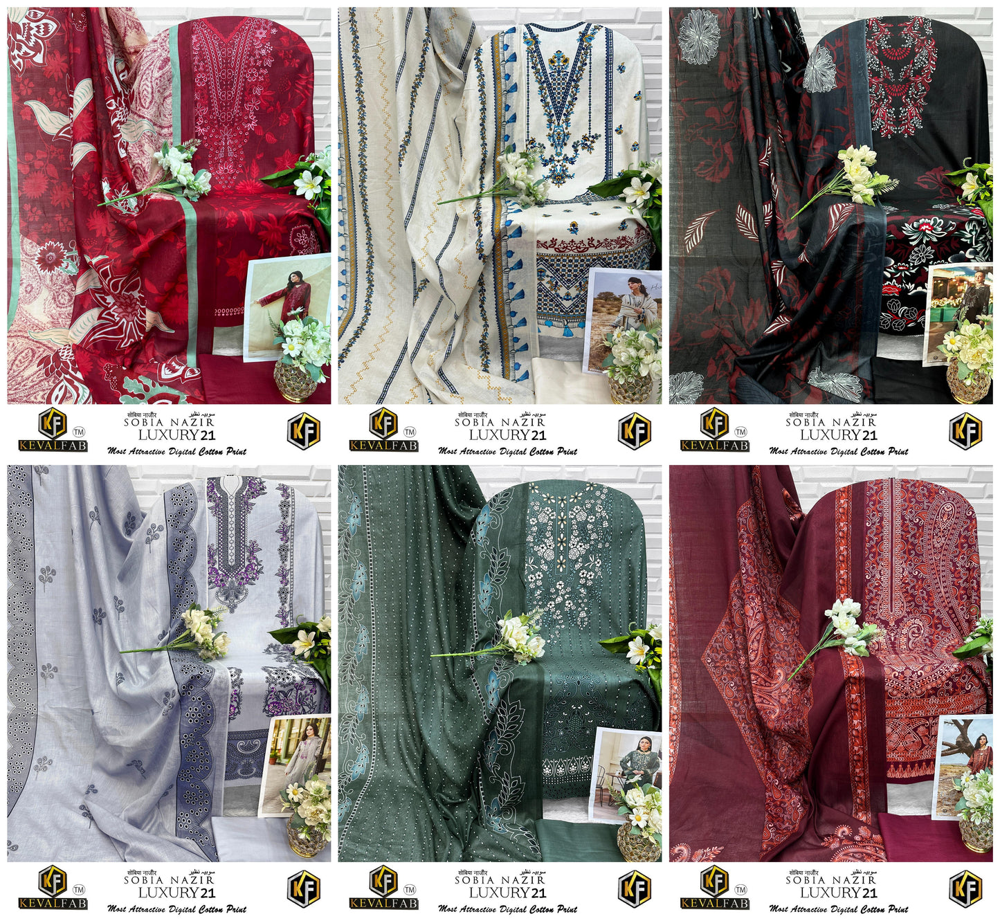 Sobia Nazir Luxury 21 Keval Fab Cotton Open Pic Karachi Salwar Suits Exporter