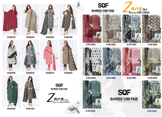 Zara Vol 5 Shree Om Open Pic Cotton Dress Material Wholesale Price