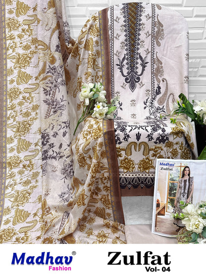 Zulfat Vol 4 Madhav Fashion Lawn Cotton Open pic Karachi Salwar Suits Exporter