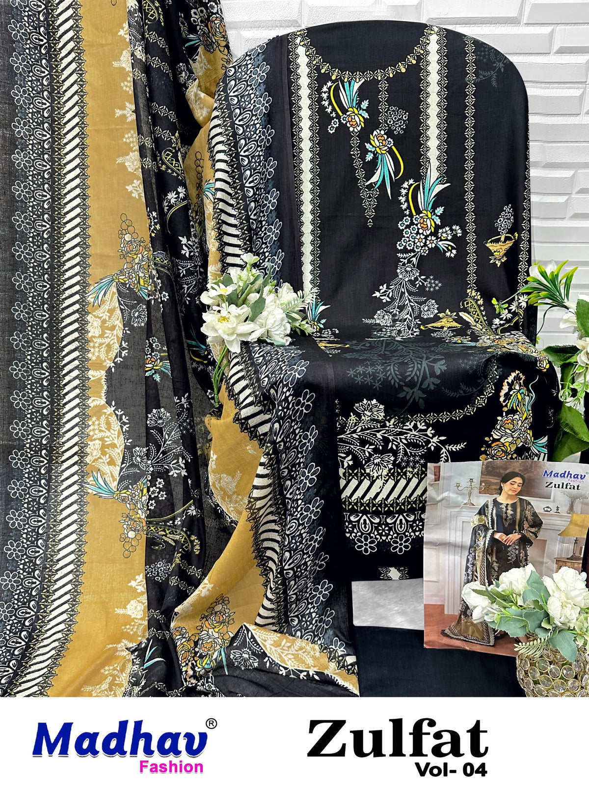 Zulfat Vol 4 Madhav Fashion Lawn Cotton Open pic Karachi Salwar Suits Exporter