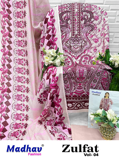 Zulfat Vol 4 Madhav Fashion Lawn Cotton Open pic Karachi Salwar Suits Exporter