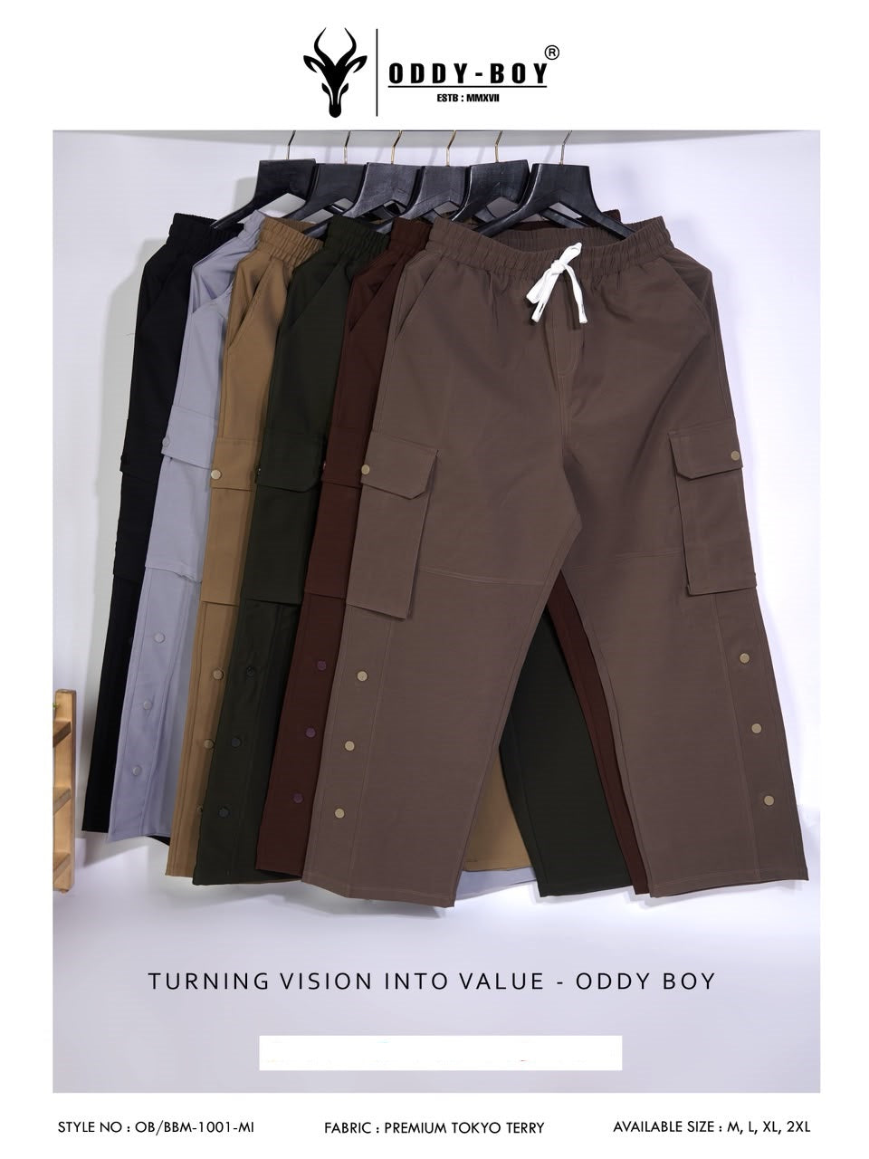 Ob-Bbm-1001-Mi Baggy Cargo Oddy Boy Tokyo Mens Pants Wholesale Price