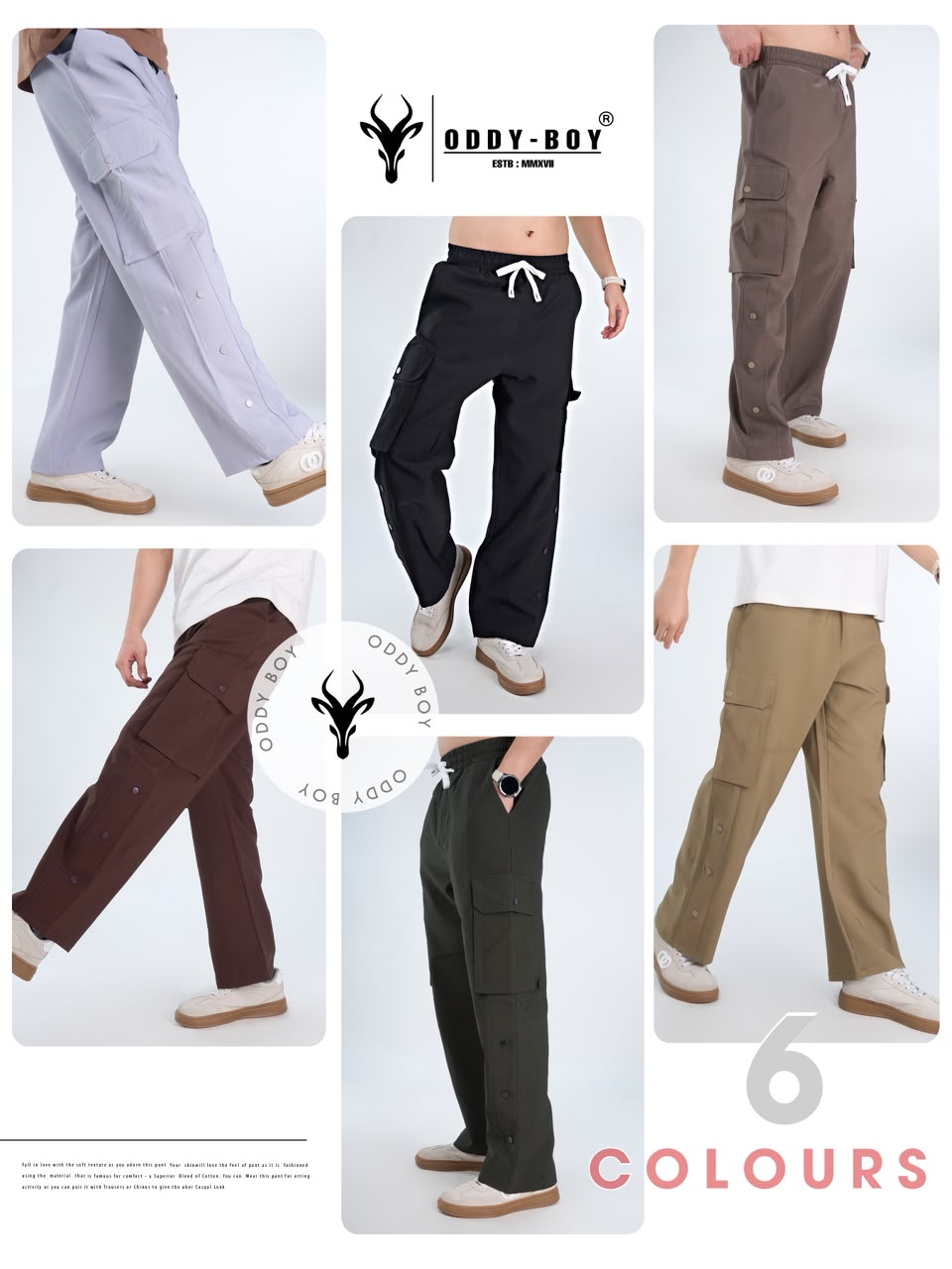 Ob-Bbm-1001-Mi Baggy Cargo Oddy Boy Tokyo Mens Pants Wholesale Price