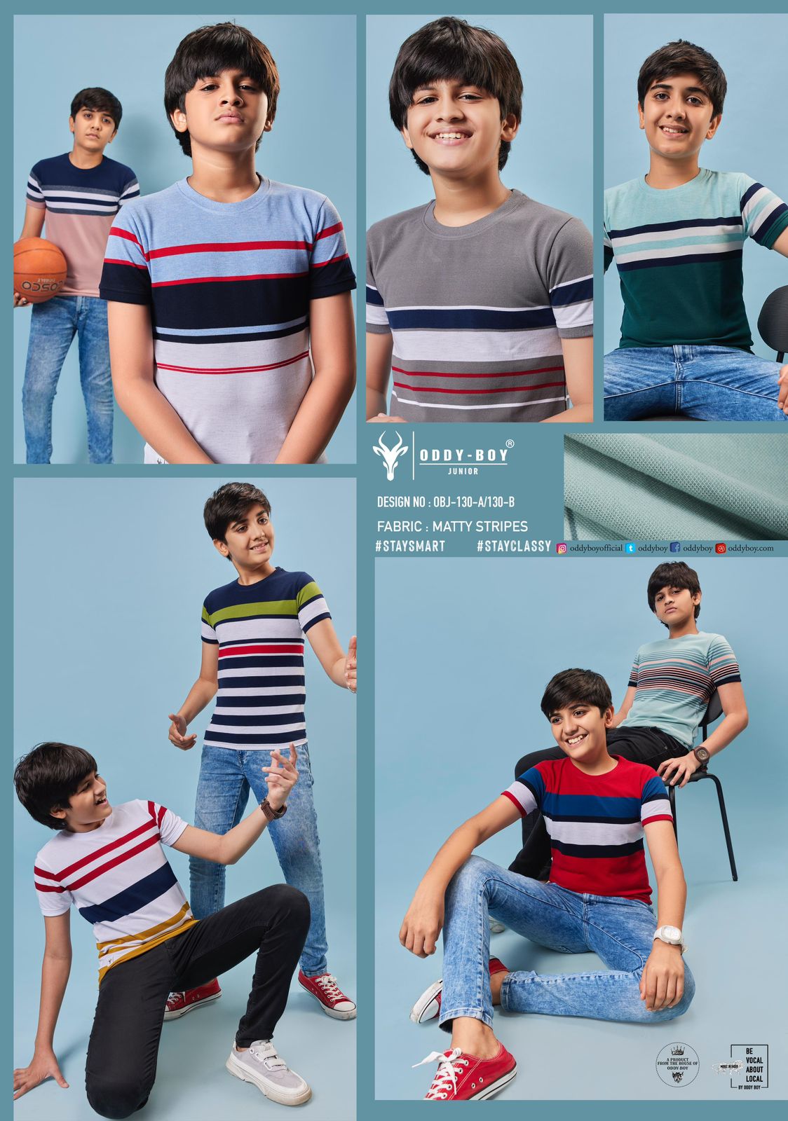 Obj 130 Ab Oddy Boy Stripes Matty Boys Tshirt Wholesale