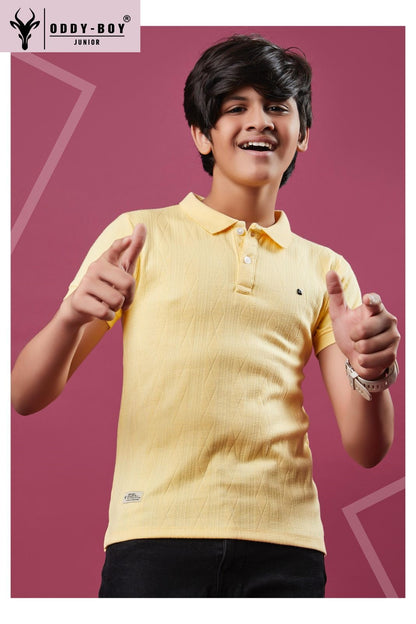 Obj 201-Ab Oddy Boy Jacquard Boys Tshirt Manufacturer India