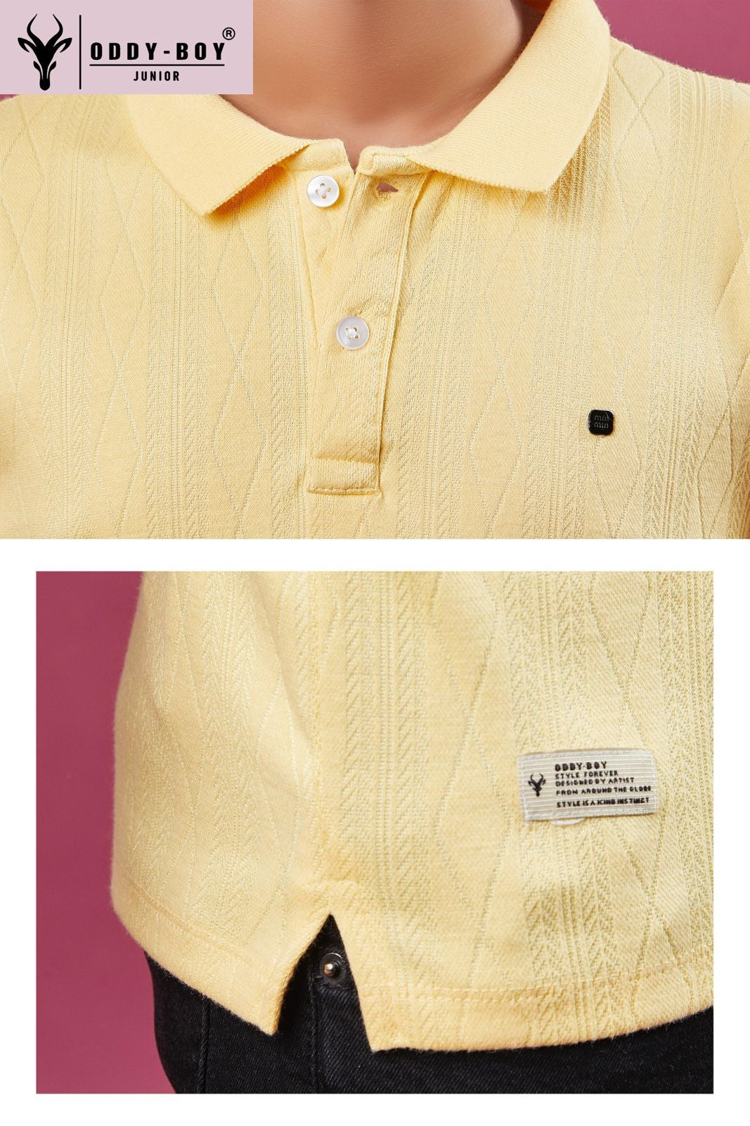 Obj 201-Ab Oddy Boy Jacquard Boys Tshirt Manufacturer India