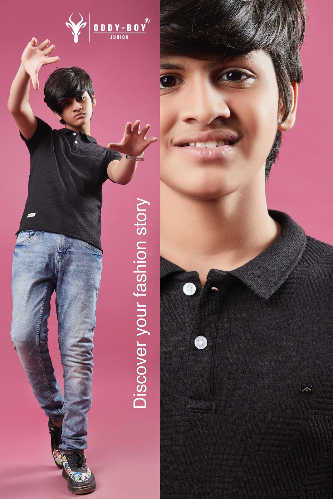 Obj 201-Ab Oddy Boy Jacquard Boys Tshirt Manufacturer India