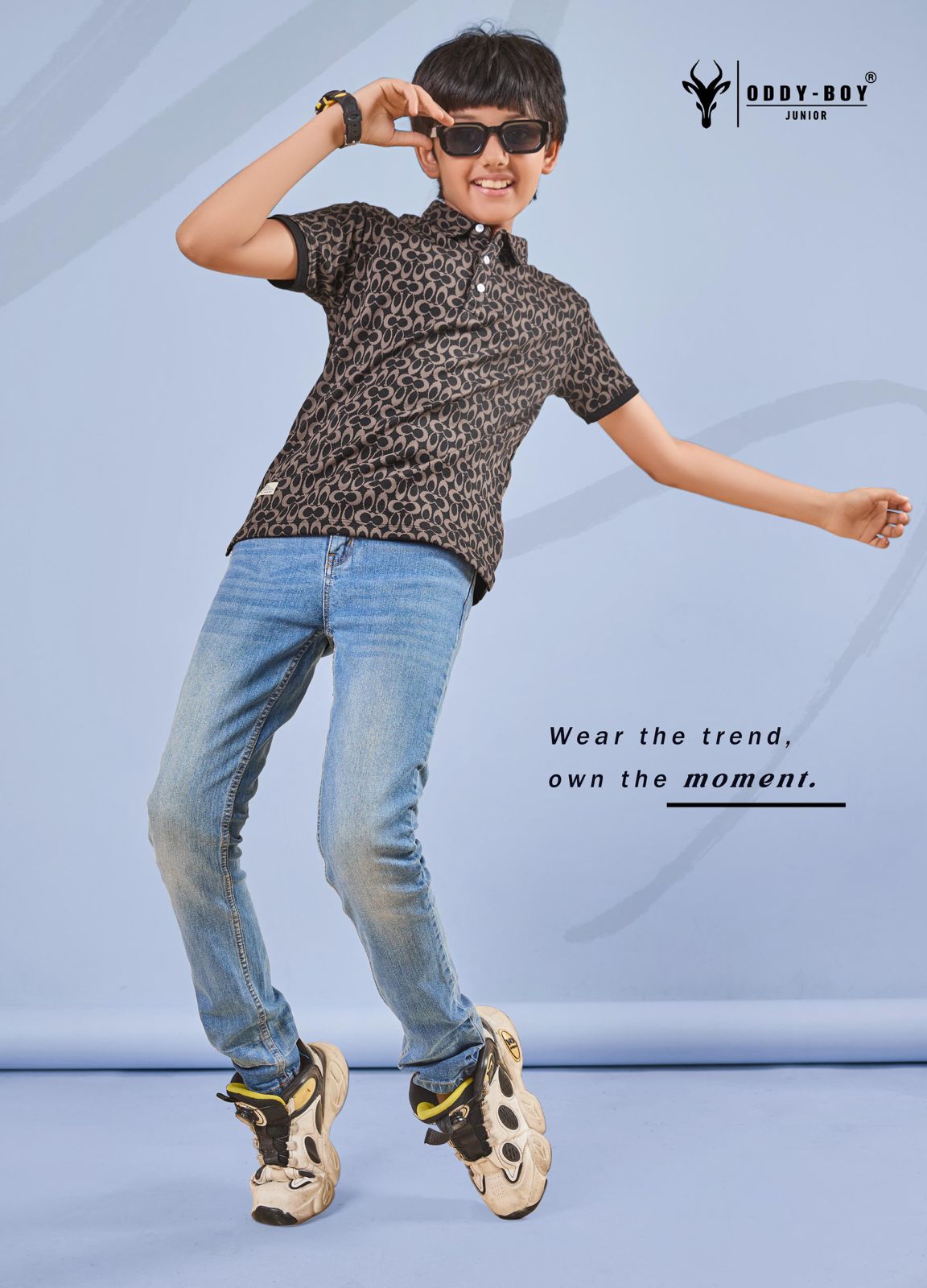 Obj 206-A 206-B Oddy Boy Cotton Jacquard Boys Tshirt Exporter India