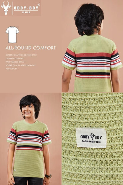 Obj 234 Ab Oddy Boy Striper Boys Tshirt Exporter India
