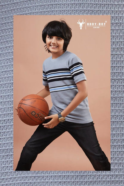 Obj 234 Ab Oddy Boy Striper Boys Tshirt Exporter India
