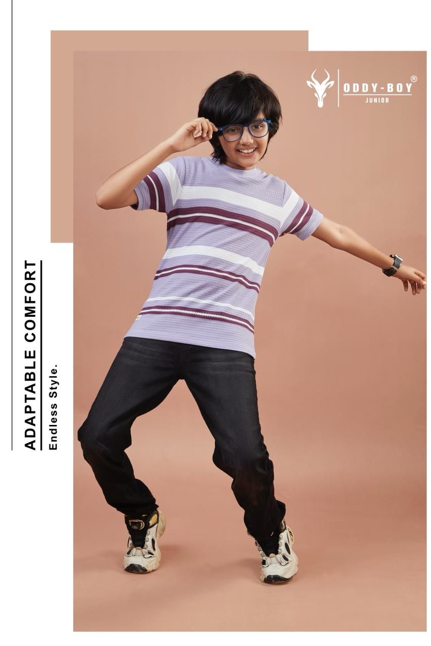Obj 234 Ab Oddy Boy Striper Boys Tshirt Exporter India