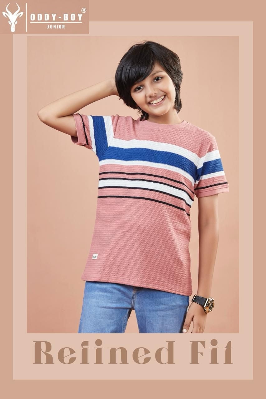 Obj 234 Ab Oddy Boy Striper Boys Tshirt Exporter India