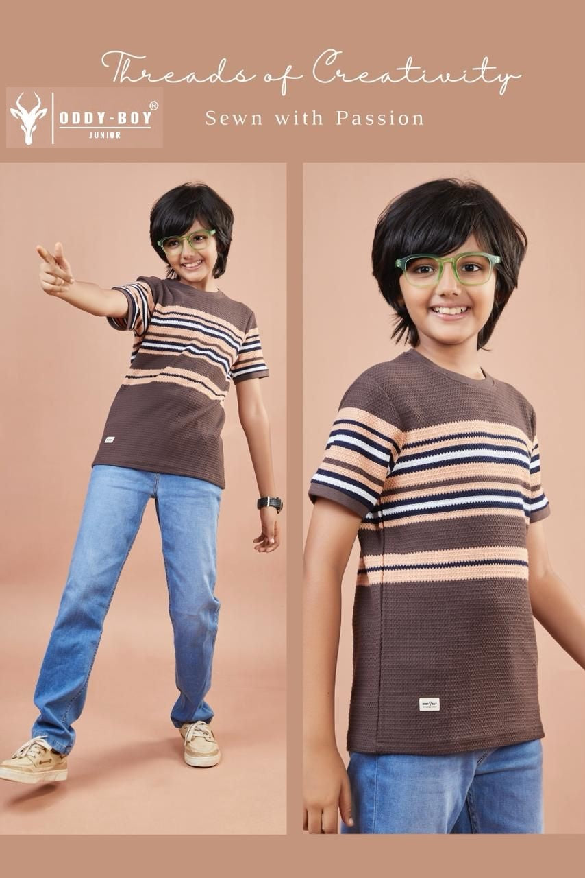 Obj 234 Ab Oddy Boy Striper Boys Tshirt Exporter India