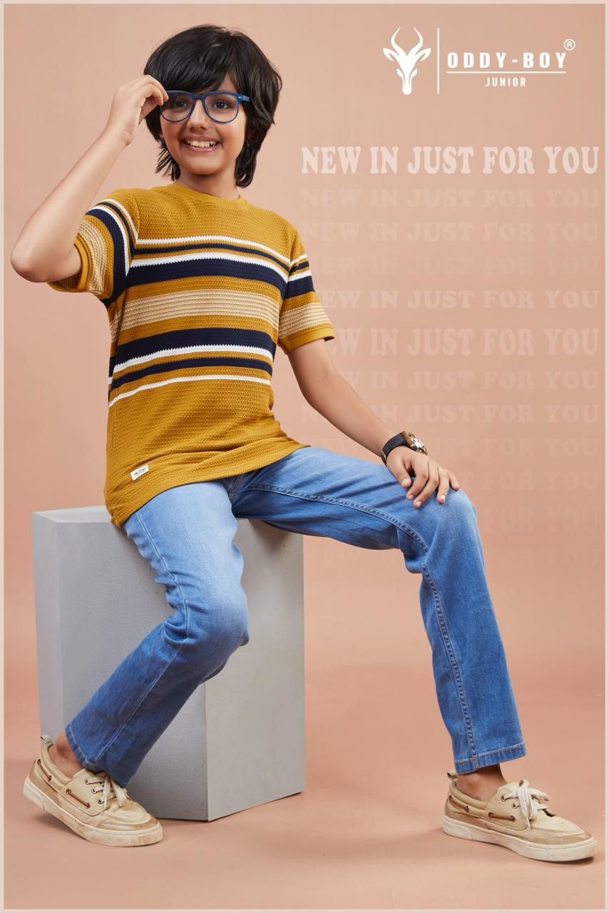 Obj 234 Ab Oddy Boy Striper Boys Tshirt Exporter India