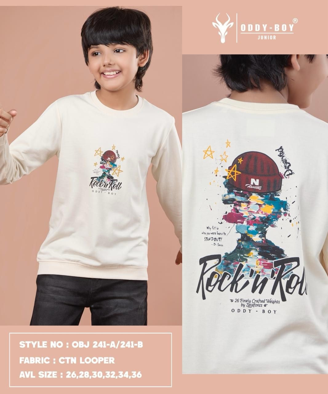 Obj 241 Ab Oddy Boy Cotton Looper Boys Tshirt Wholesale Rate