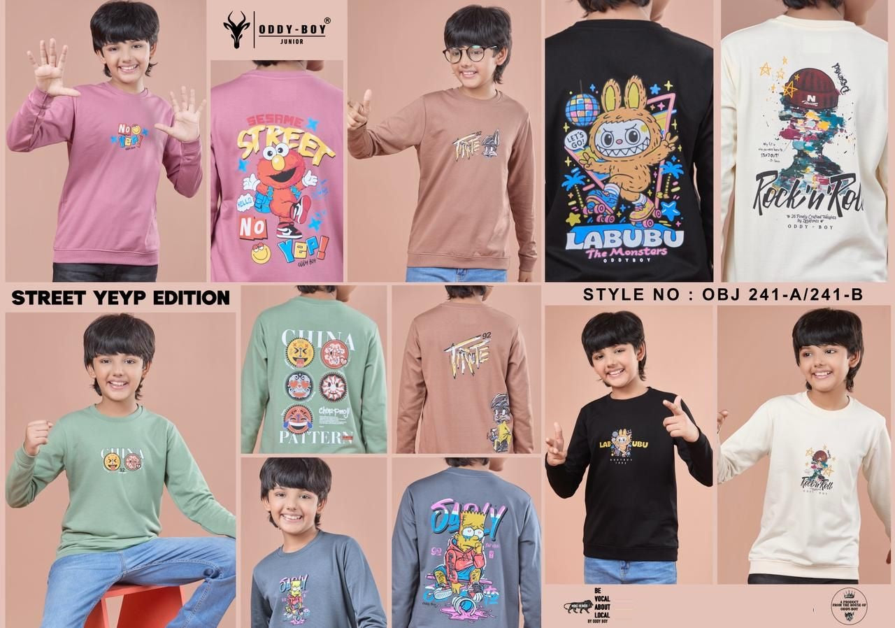 Obj 241 Ab Oddy Boy Cotton Looper Boys Tshirt Wholesale Rate