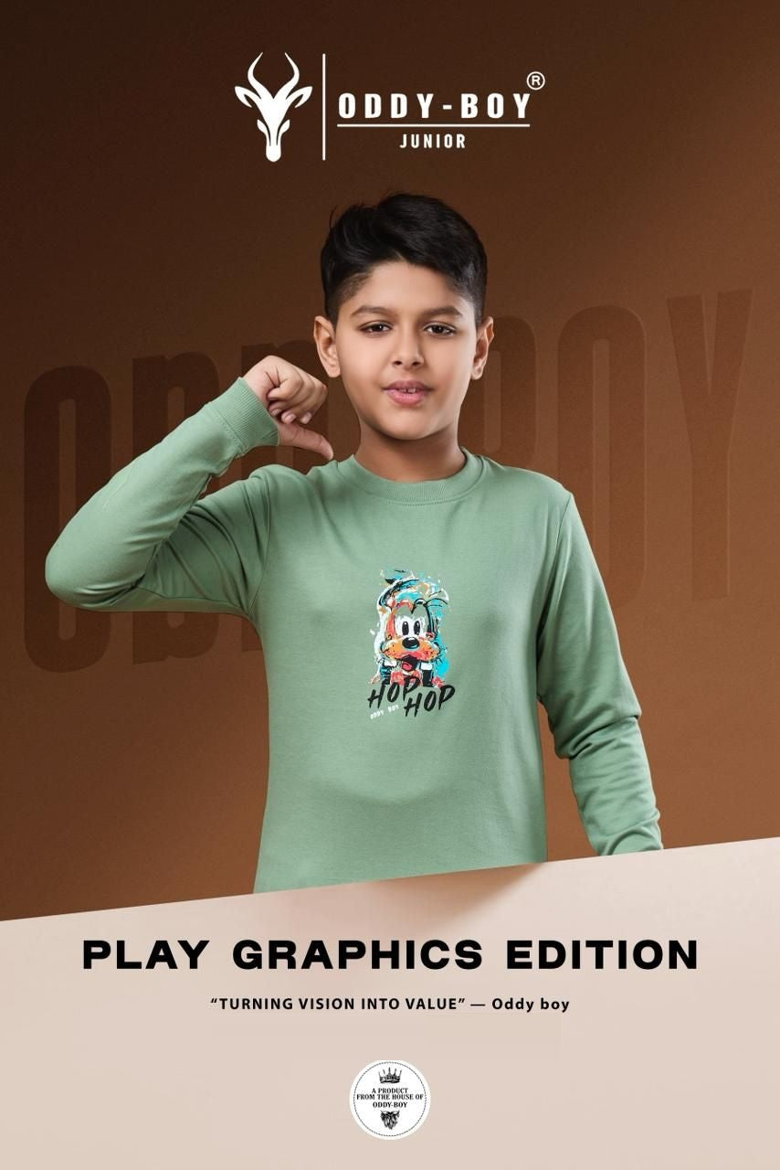 Obj 243 Ab Oddy Boy Cotton Looper Boys Tshirt Wholesale