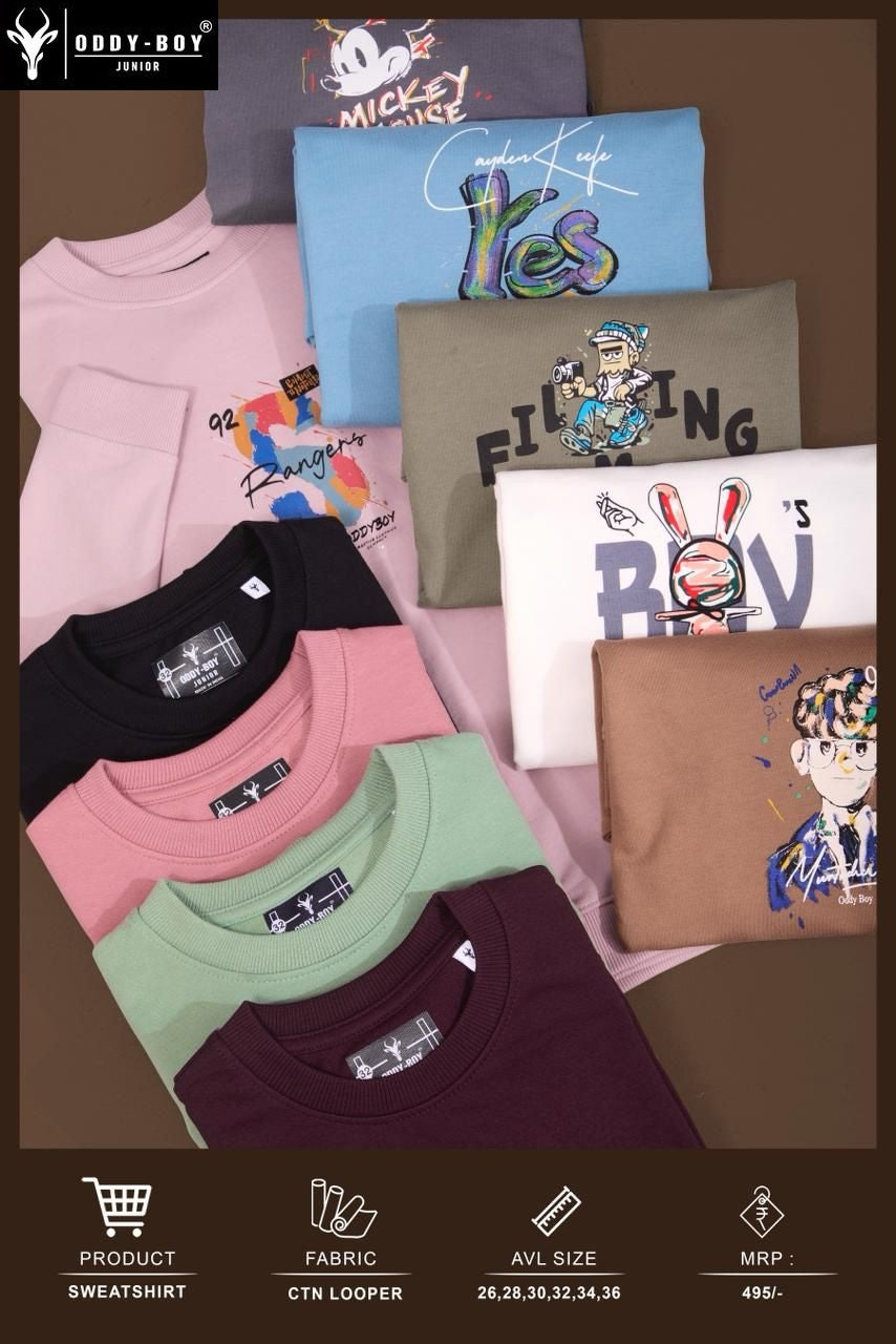 Obj 243 Ab Oddy Boy Cotton Looper Boys Tshirt Wholesale