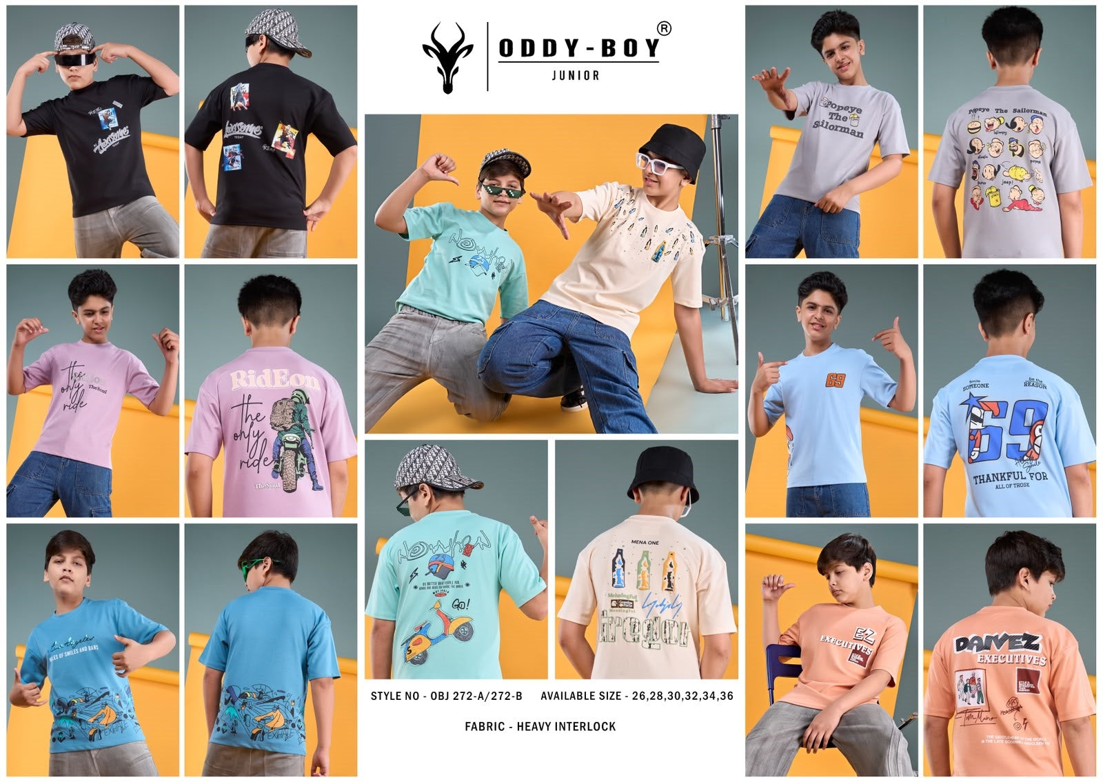 Obj 272 Ab Drop Shoulder Oddy Boy Interlock Boys Tshirt Wholesale Price