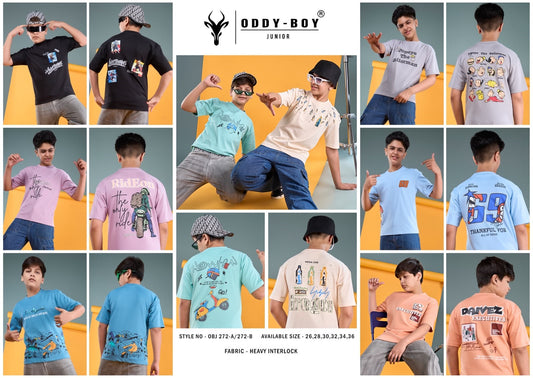 Obj 272 Ab Drop Shoulder Oddy Boy Interlock Boys Tshirt Wholesale Price