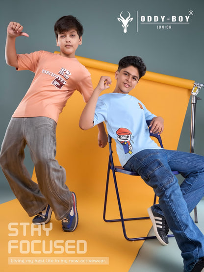 Obj 272 Ab Drop Shoulder Oddy Boy Interlock Boys Tshirt Wholesale Price