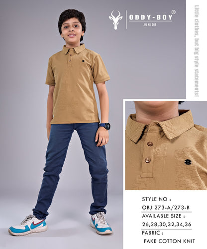 Obj 273 Ab Oddy Boy Fake Cotton Boys Tshirt Wholesaler