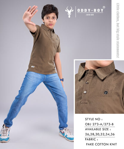 Obj 273 Ab Oddy Boy Fake Cotton Boys Tshirt Wholesaler