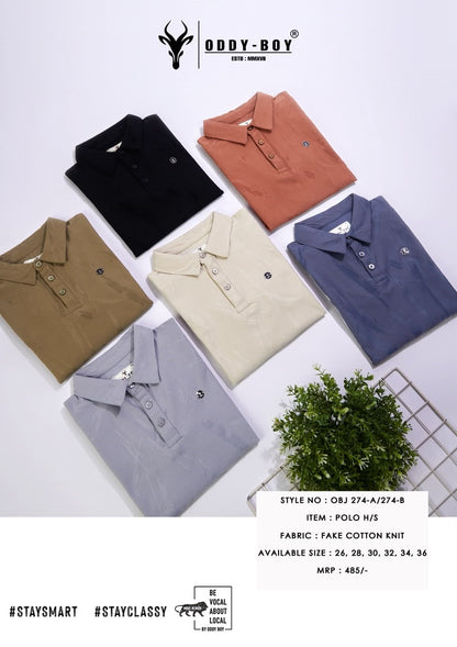 Obj 274 Ab Polo Oddy Boy Fake Cotton Boys Tshirt Exporter Gujarat