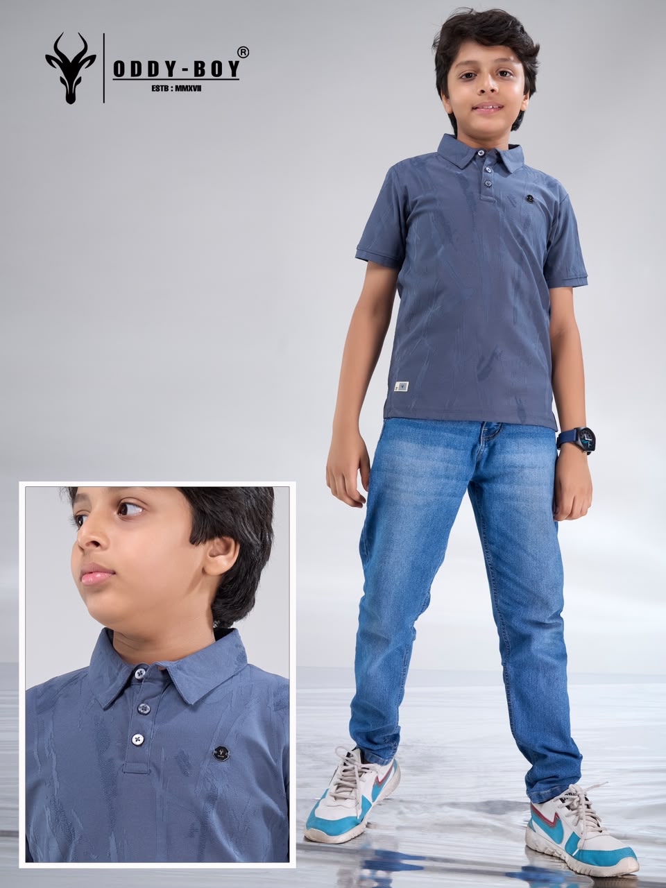 Obj 274 Ab Polo Oddy Boy Fake Cotton Boys Tshirt Exporter Gujarat