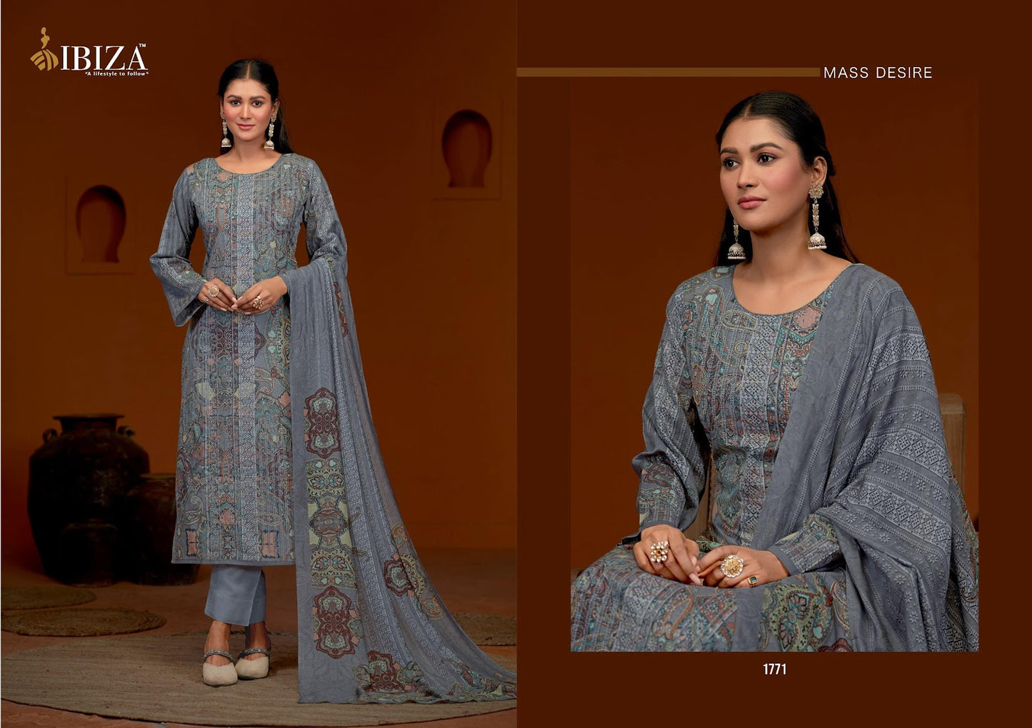 Occasion Ibiza Lawn Cotton Karachi Salwar Suits Supplier Ahmedabad