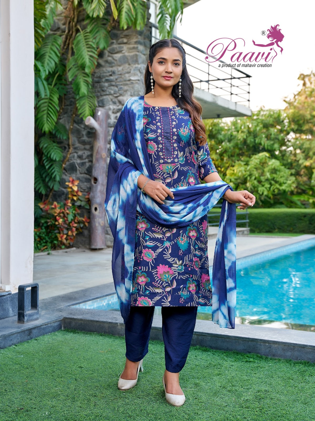 Ocean Paavi Berlin Readymade Pant Style Suits Supplier India