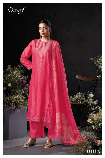 Oceara 3885 Ganga Premium Bemberg Plazzo Style Suits Wholesale Price
