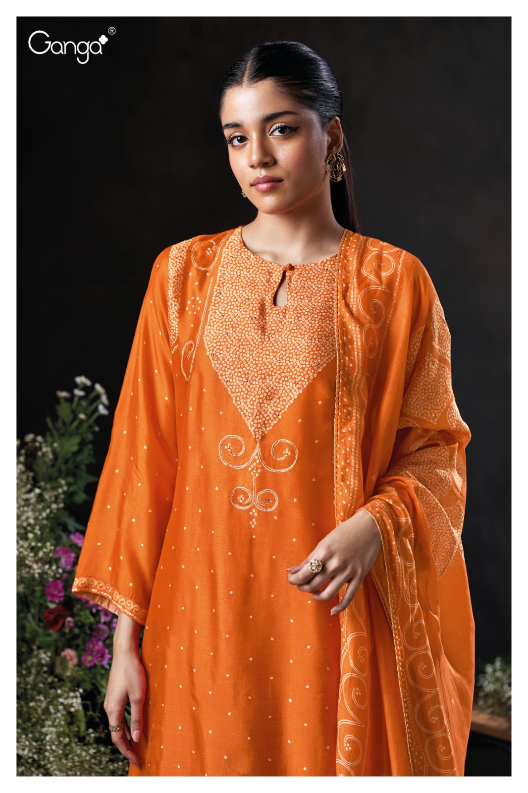 Oceara 3885 Ganga Premium Bemberg Plazzo Style Suits Wholesale Price