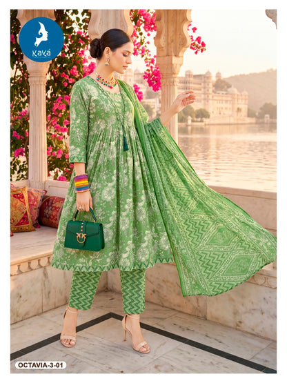 Octavia 3 Kaya Cotton Readymade Anarkali Suits Wholesaler
