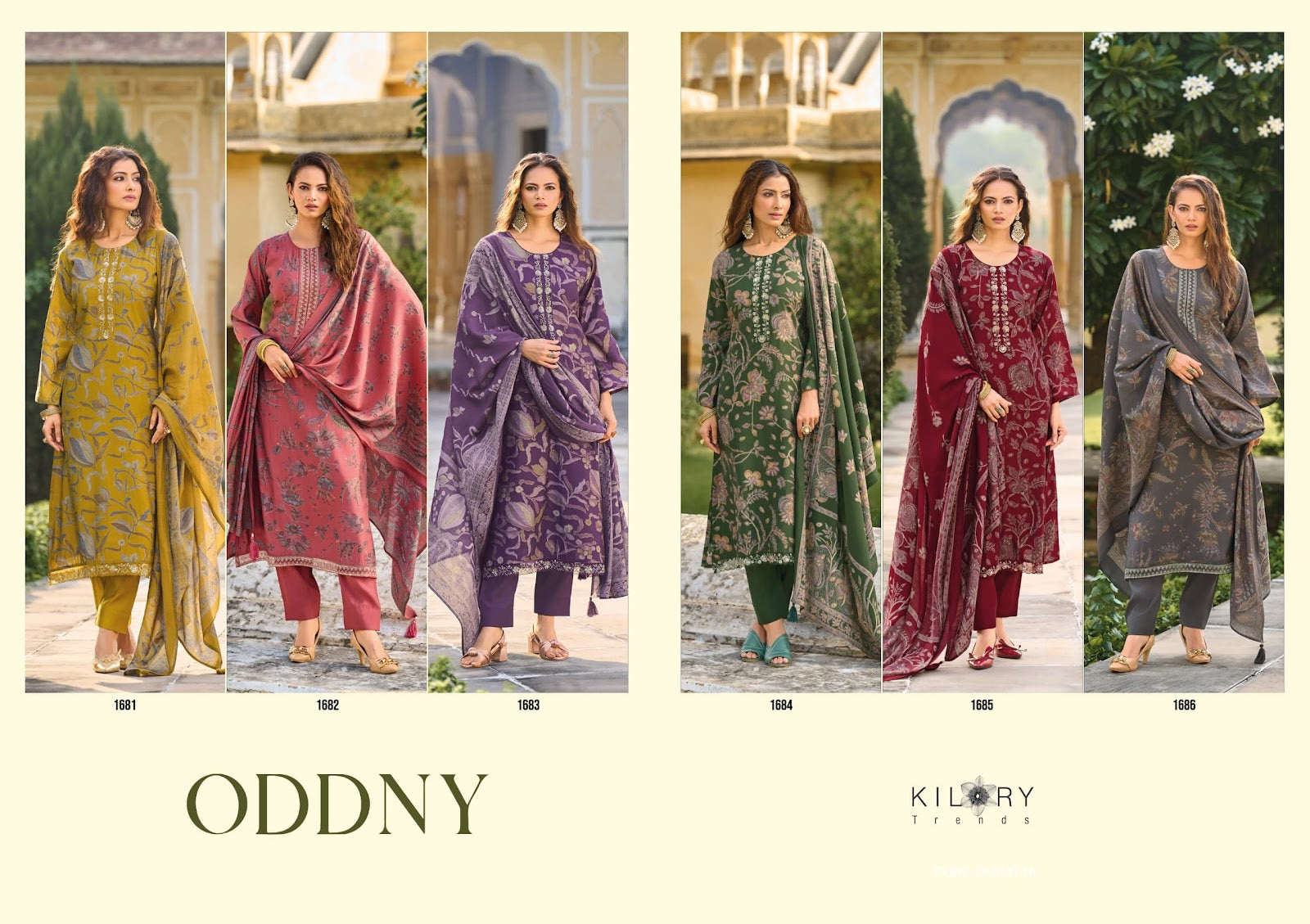 Oddny Kilory Muslin Pant Style Suits Wholesaler Ahmedabad