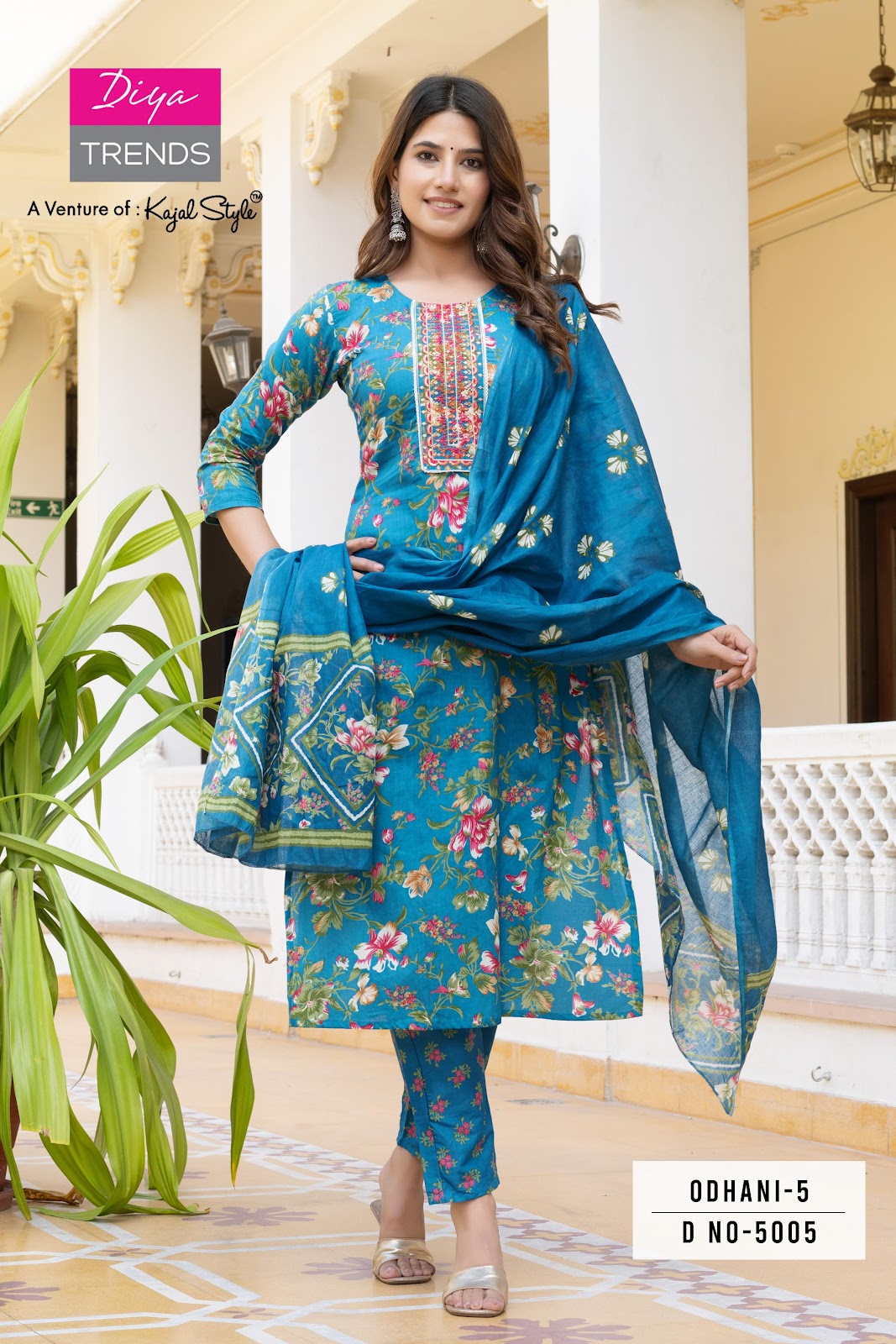 Odhani Vol 5 Diya Trends Cotton Readymade Pant Style Suits Manufacturer